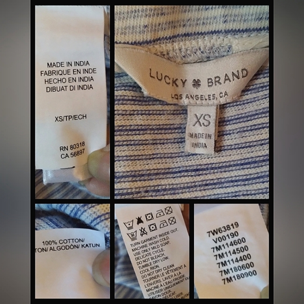 Lucky Brand Sleeveless Striped Tassel Tie Peplum top, size XS - Picture 7 of 9